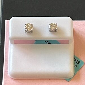 Luxury Moissanite Diamond 925 Sterling Silver solitaire screwback Stud Earrings